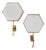Vintage Wall Lights in Brass and Hexagonal Glass, Set of 2 For Sale