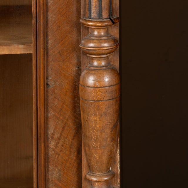 Pair, Late 19th Century Walnut Display Cabinet Bookcases With Glass Panels For Sale - Image 11 of 18