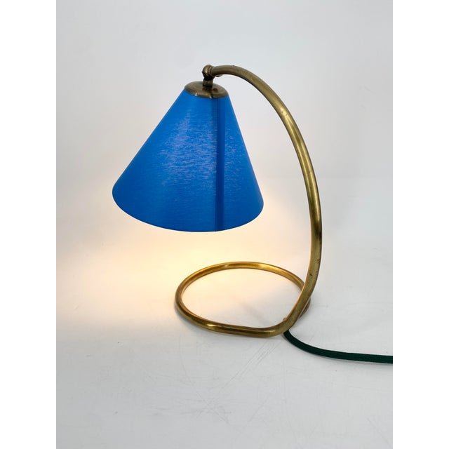 Mid-Century Modern Vintage Table Lamp with Organically Shaped Brass Base, 1950s For Sale - Image 3 of 18