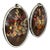 Pair of Vintage Oval Cideart Belgium Dried Floral Arrangements in a Convex Glass Dome Frames For Sale