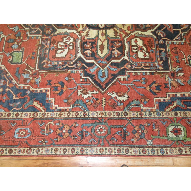 Tribal Antique Heriz Rug - 9'11" x 14'1" For Sale - Image 3 of 12