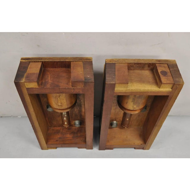 Vintage Industrial Foundry Wooden Block Mold Architectural Valcor Engine - a Pair For Sale - Image 9 of 12