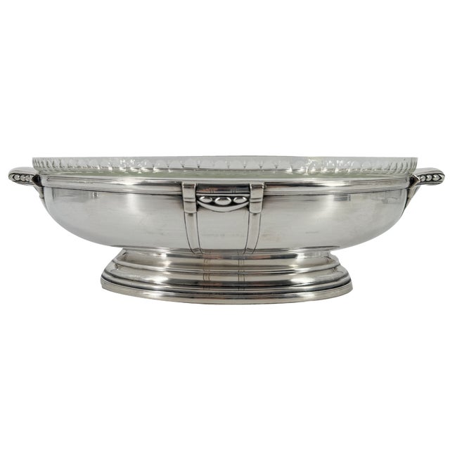 French Art Deco Centerpiece in Silver-Plating & Glass, 1915 For Sale