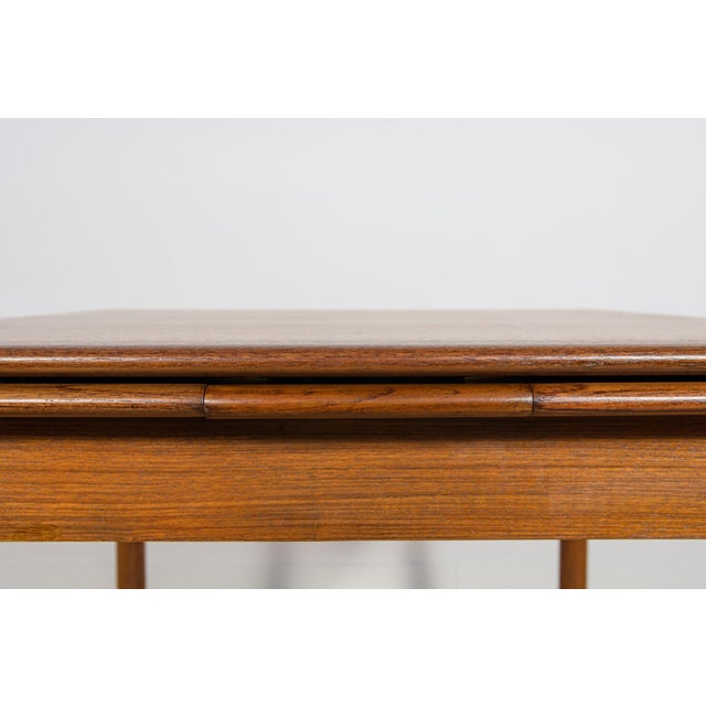 Mid-Century Square Extendable Teak Dining Table, Denmark, 1960s For Sale - Image 17 of 18