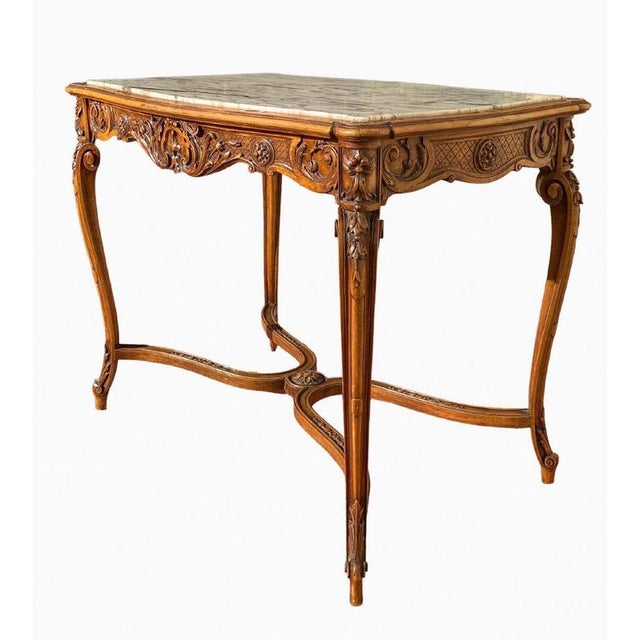 White Louis XV Style Walnut Coffee Table For Sale - Image 8 of 9