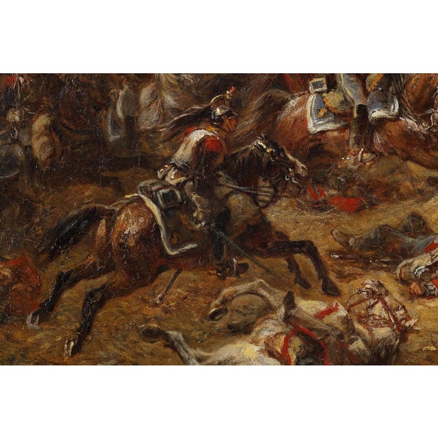 Eugène Charpentier, French Cuirassiers at Waterloo, 1860, Oil Painting, Framed For Sale - Image 11 of 18