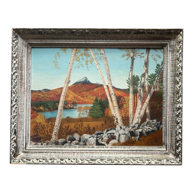 1966 Vintage Original Oil Painting Landscape of Mt. Chocorua New Hampshire For Sale