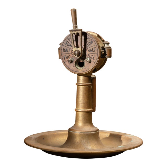 Antique Brass Maritime e.o.t. Figural Cigar Cutter and Ashtray For Sale