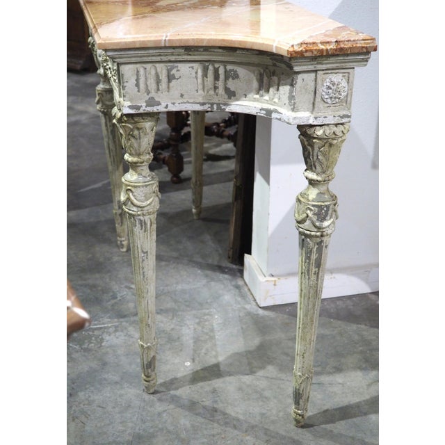 More information coming soon… The tall legs of this French console table are in the style of Louis XVI, reminiscent of...