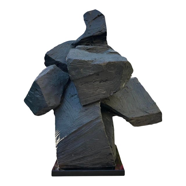 Ju Ming (Zhu Ming) Taichi Series Abstract Sculpture – Painted Copper (Bronze Finish), Marble Base, 19" H For Sale