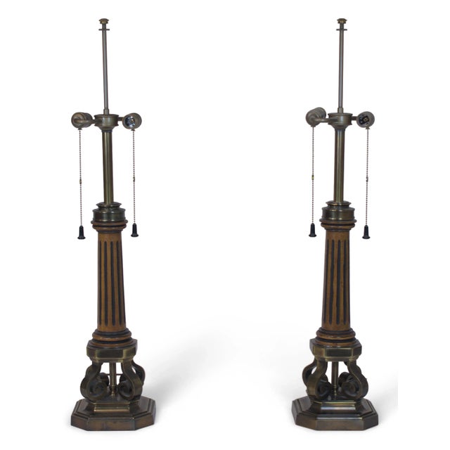 A handsome matched pair of vintage Stiffel table lamps, showcasing the brand’s renowned quality and timeless neoclassical...