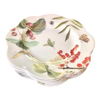 New Spode "Fruit Haven" Scalloped Plates -- Set of 8 For Sale