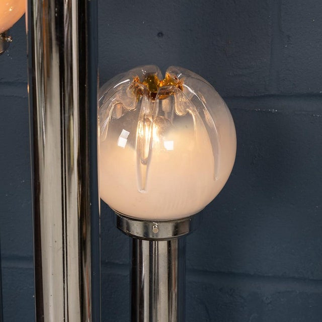 20th Century Italian Chrome and Glass Floor Lamp by Mazzega, 1970 For Sale - Image 13 of 18