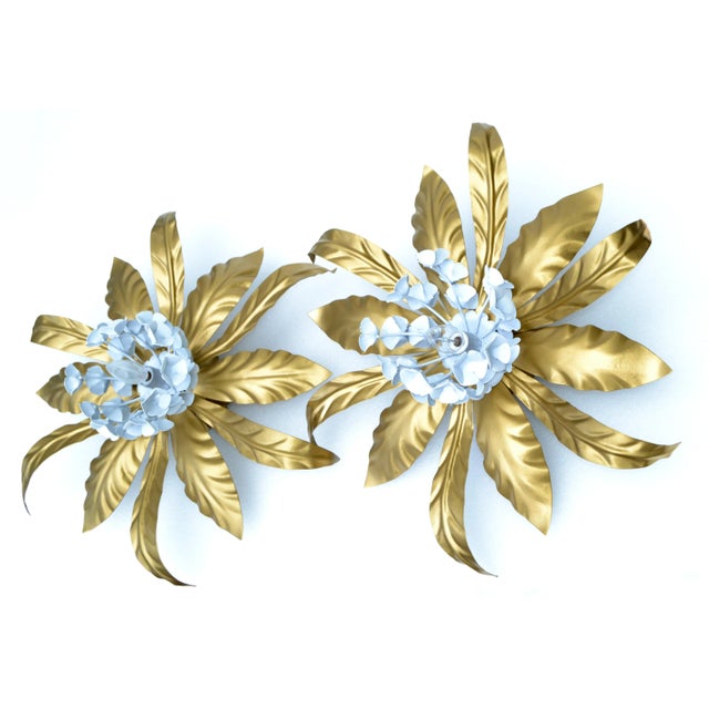 Set 2 Mid-Century Modern Banci Firenze Gold & White Steel Sconces, Wall Lights For Sale - Image 13 of 13