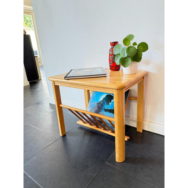 Vintage Wooden Side Table with Magazine Rack, 1970s For Sale - Image 4 of 16