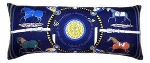 Hermes Couvertures Et Tenues Du Jour Blue Vintage Silk Scarf Lumbar Pillow