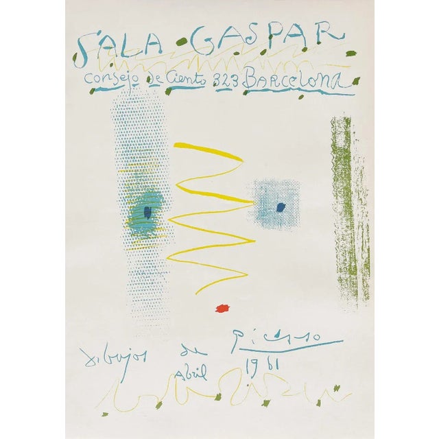 Pablo PICASSO SALA GASPAR BARCELONA 1961 original lithograph poster on matt poster paper signed in the plate 27.6 x 19.7...