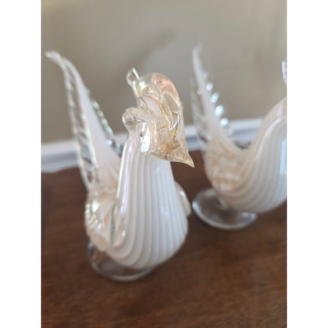 Mid 20th Century Murano Art Glass Pheasants, Attributed to Alfredo Barbini - A Pair For Sale - Image 5 of 15