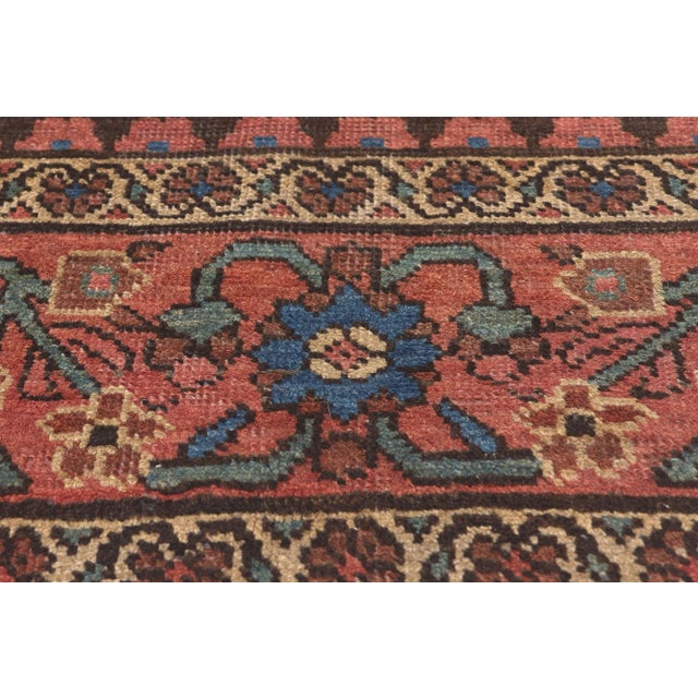 Early 20th Century Early 20th Century Antique Persian Hamadan Rug - 04'10 X 08'09 For Sale - Image 5 of 9