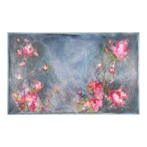 Abstracted Floral Oil Painting -- Magnolias in Morning Mist by Carrie Clayden