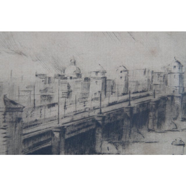 Antique Alexander Blum Hungarian Bigelow & Jordan Bridge Etching 18" For Sale - Image 6 of 11