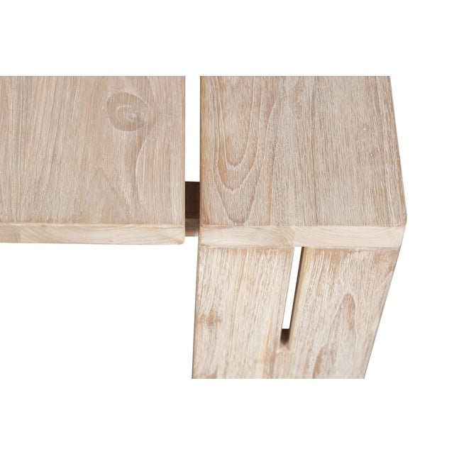2020s Paradiso Outdoor Teak Natural Look End Table For Sale - Image 5 of 8