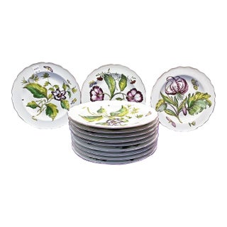 1980s Chelsea Botanical Plates by Mottahedah, Set of 12 For Sale