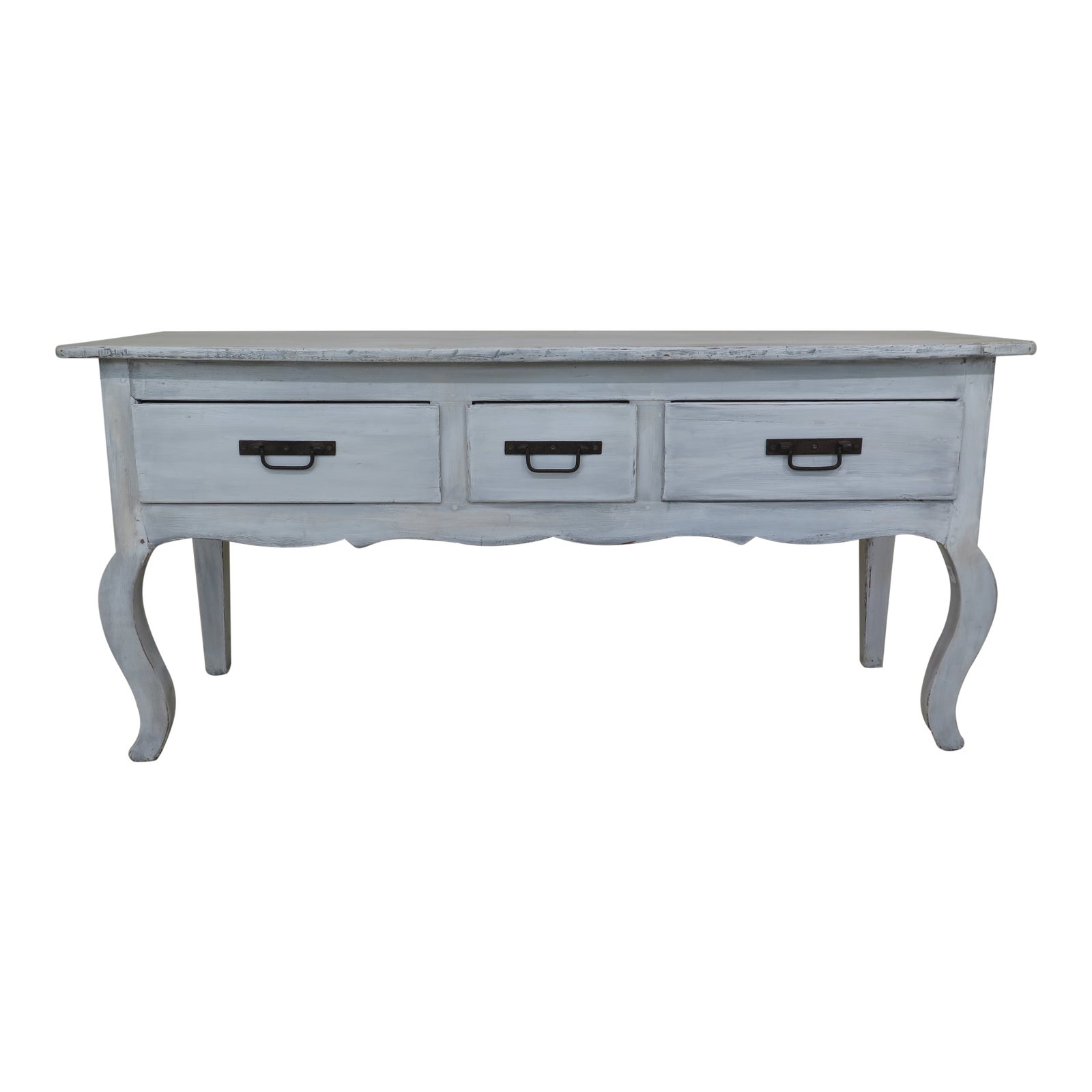 Shabby Chic Country White 3 Drawer Console Table Server Chairish