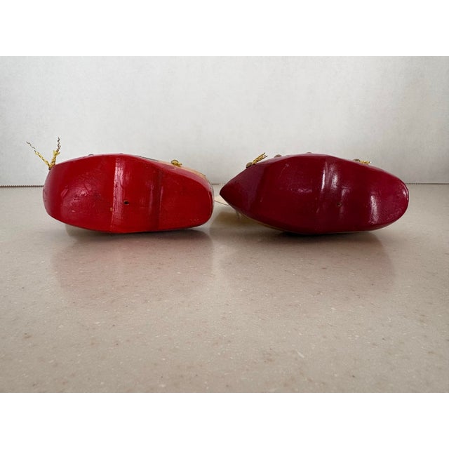 Linen Pair of Vintage Dutch Hand-Painted Sailboats With Heraldic Sails, Mid-Century Nautical Decor For Sale - Image 8 of 11