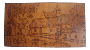 Art Deco Hand-Burned Woodblock, 1920