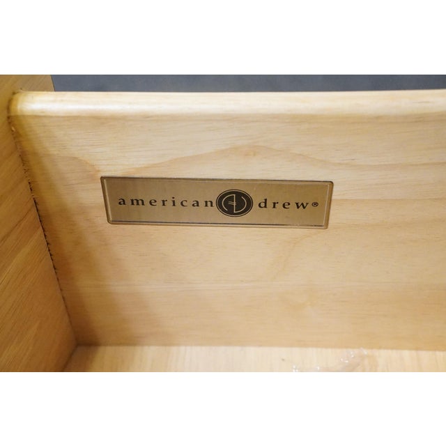 American Drew Rustic European Bleached Ash 37" Three Drawer Nightstand W. Granite Top 121-421 For Sale - Image 10 of 14