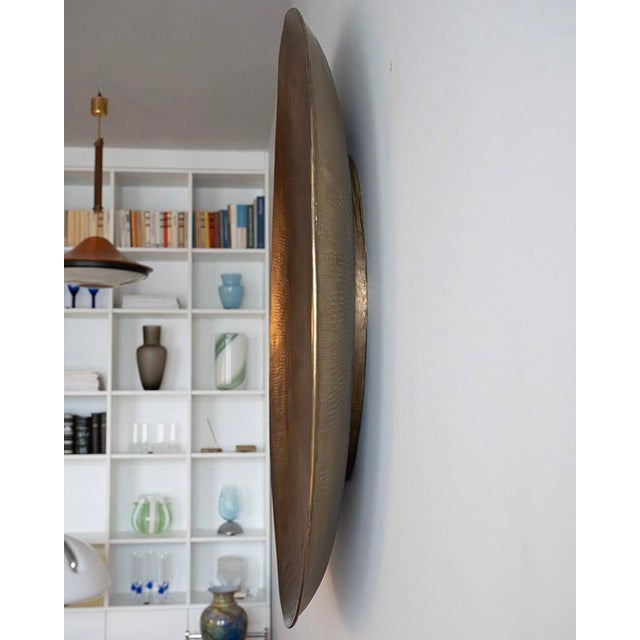 Mid-Century Modern Large Hand-Hammered Copper Mirror, Italy, 1970s For Sale - Image 3 of 6