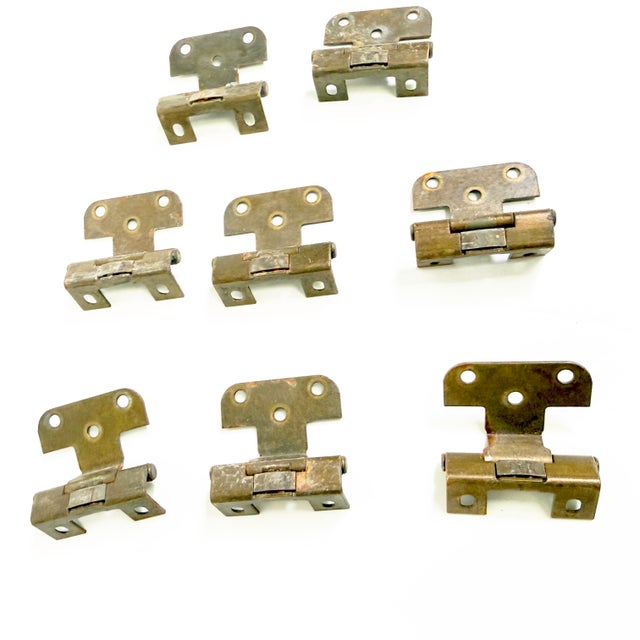 Mid-Century Modern Vintage 1970s Brass Self-Closing Cabinet Hinges - 18 For Sale - Image 3 of 4