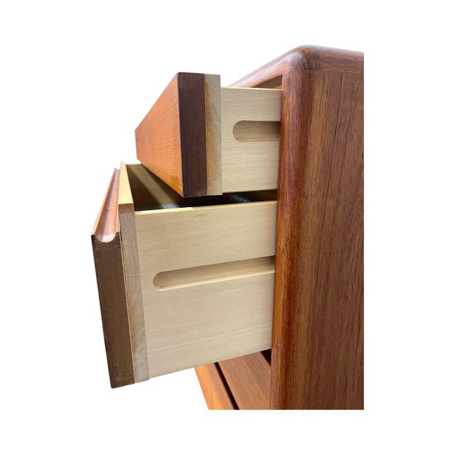 Vintage Mid Century Modern Teak Long Lowboy Double Dresser Credenza. For Sale - Image 11 of 12