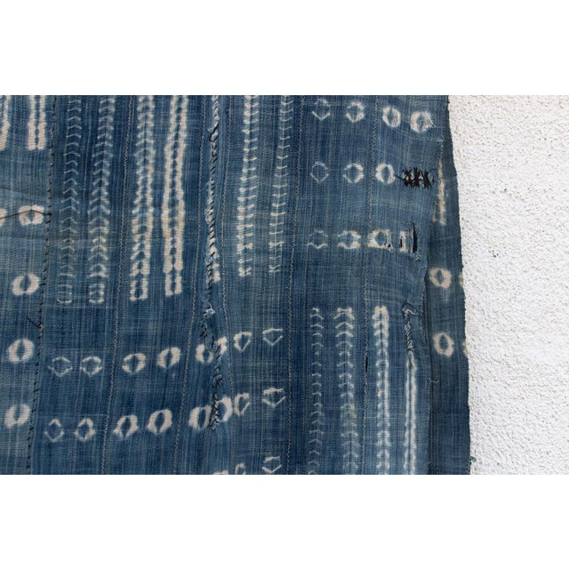 African Vintage Malinke African "Segou Blueprint" Indigo Throw For Sale - Image 3 of 6