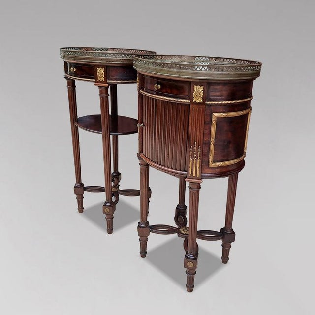 Wood Louis XVI Style Bedside Tables from Jeanselme Company, 1900, Set of 2 For Sale - Image 7 of 9