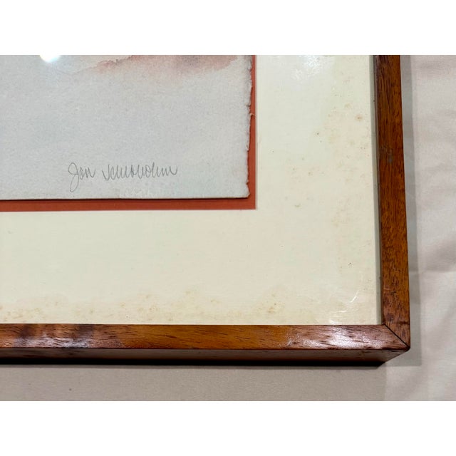 Here is a beautiful mid-century modern original abstract watercolor on paper, signed by the artist at the lower right....