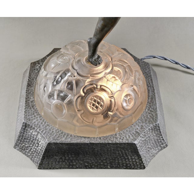 French Art Deco Lamp by Emile Gregoire 1920s France For Sale - Image 14 of 18