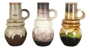 German Fat Lava Pottery Vases from Scheurich, 1970s, Set of 3