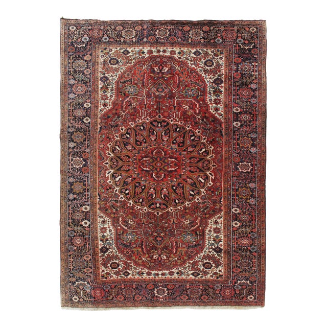 Vintage Heriz Rug 8ft 2in X 12ft For Sale