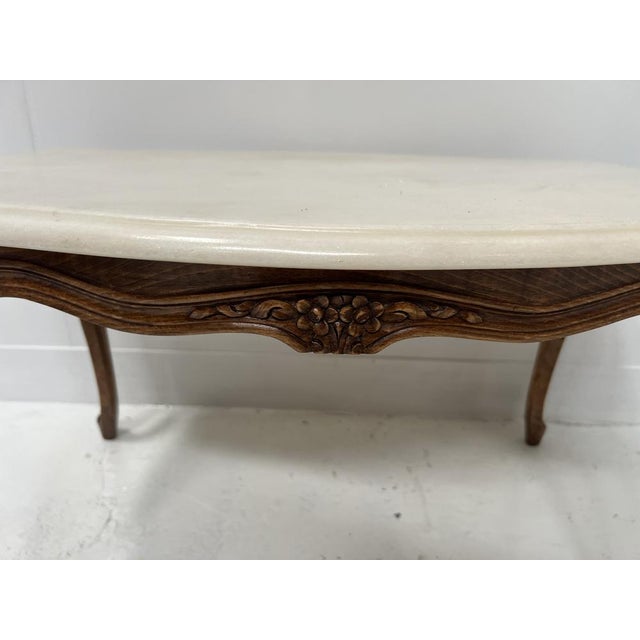 Wood Louis XV Style Coffee Table in Patinated Beechwood For Sale - Image 7 of 9