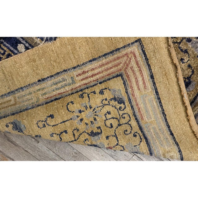 Beige 1980s Beige Tradtional Vintage Medallion Dragon Chinese Knotted Silk Carpet Rug For Sale - Image 8 of 10