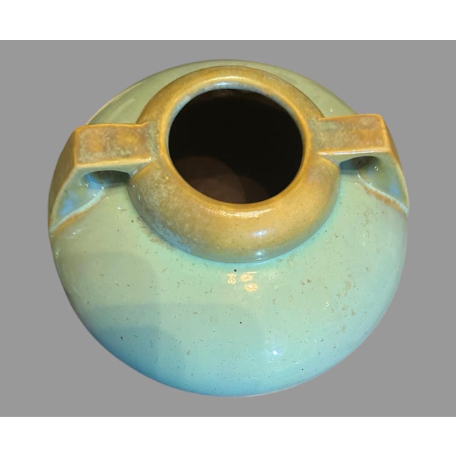 Ceramic Vintage Fulper Art Pottery Double Handled 6.5" Vase For Sale - Image 7 of 12
