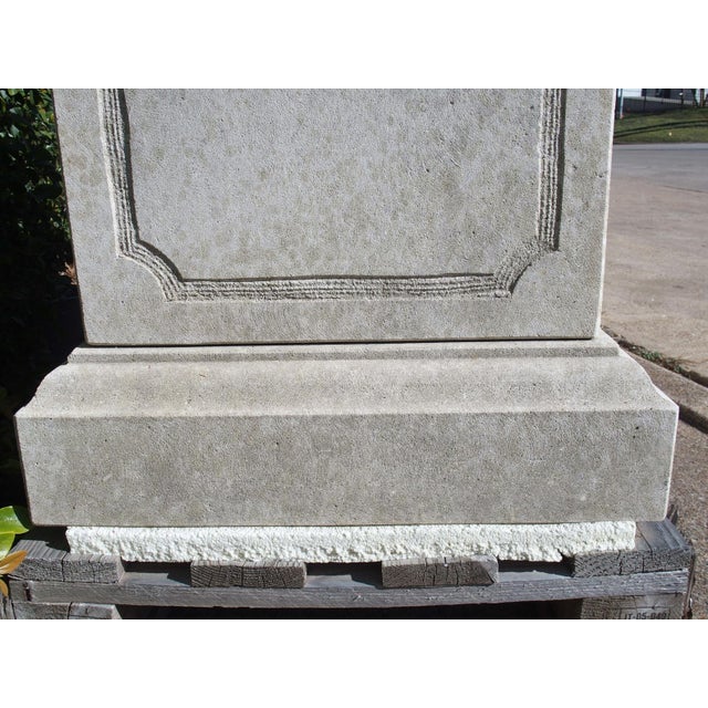 Pair of Large Italian Neoclassical Style Pedestals in Carved Limestone For Sale - Image 9 of 18