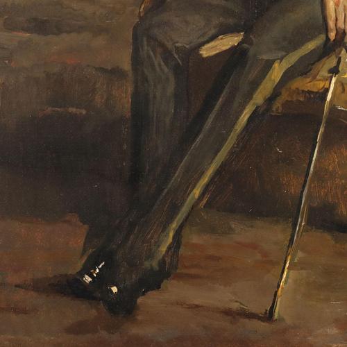 Giuseppe Amisani, Portrait, Oil on Canvas For Sale - Image 6 of 12