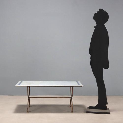 Italian Center Table in Bronze with Stone Top For Sale - Image 3 of 11