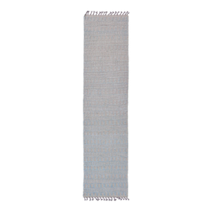 Modern Casual Piled Runner in Lt. Blue and Taupe Colors With Minimalist Design 2'4" X 10'4"