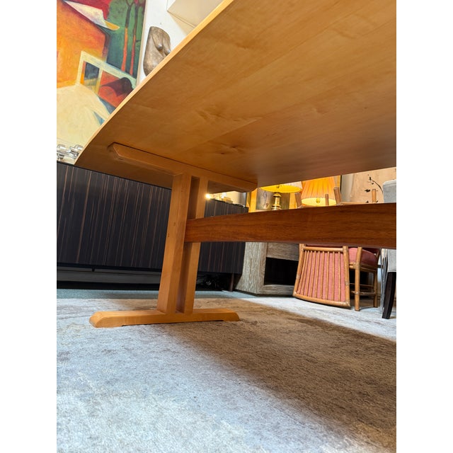 Boat Shaped Trestle Dining Room Table For Sale - Image 12 of 12