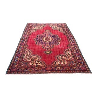 1960s Vintage Turkish Oushak Rug - 6′3″ × 8′11″ For Sale