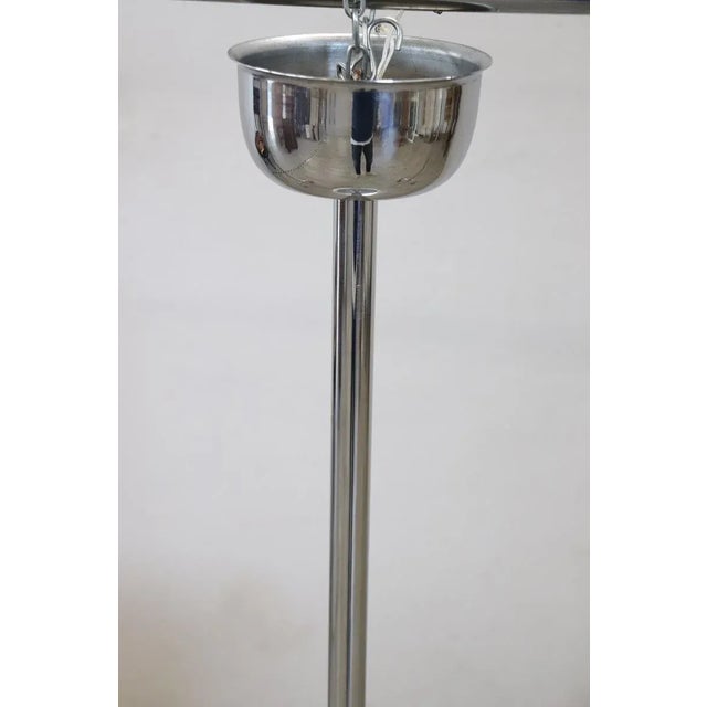 Opaline Glass and Chrome Pendant Light, 1960s For Sale - Image 6 of 11